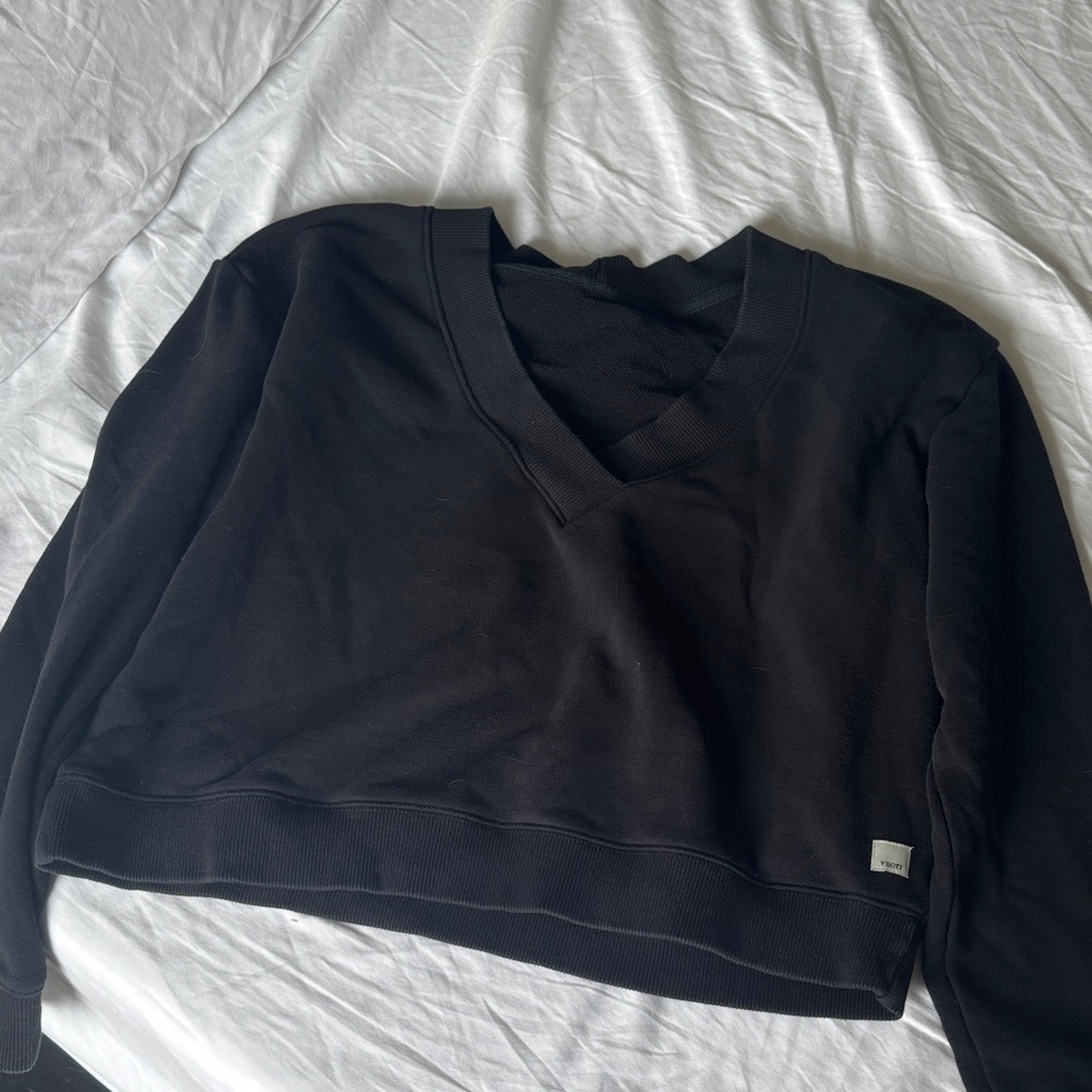 Vuori Black V-Neck Sweatshirt